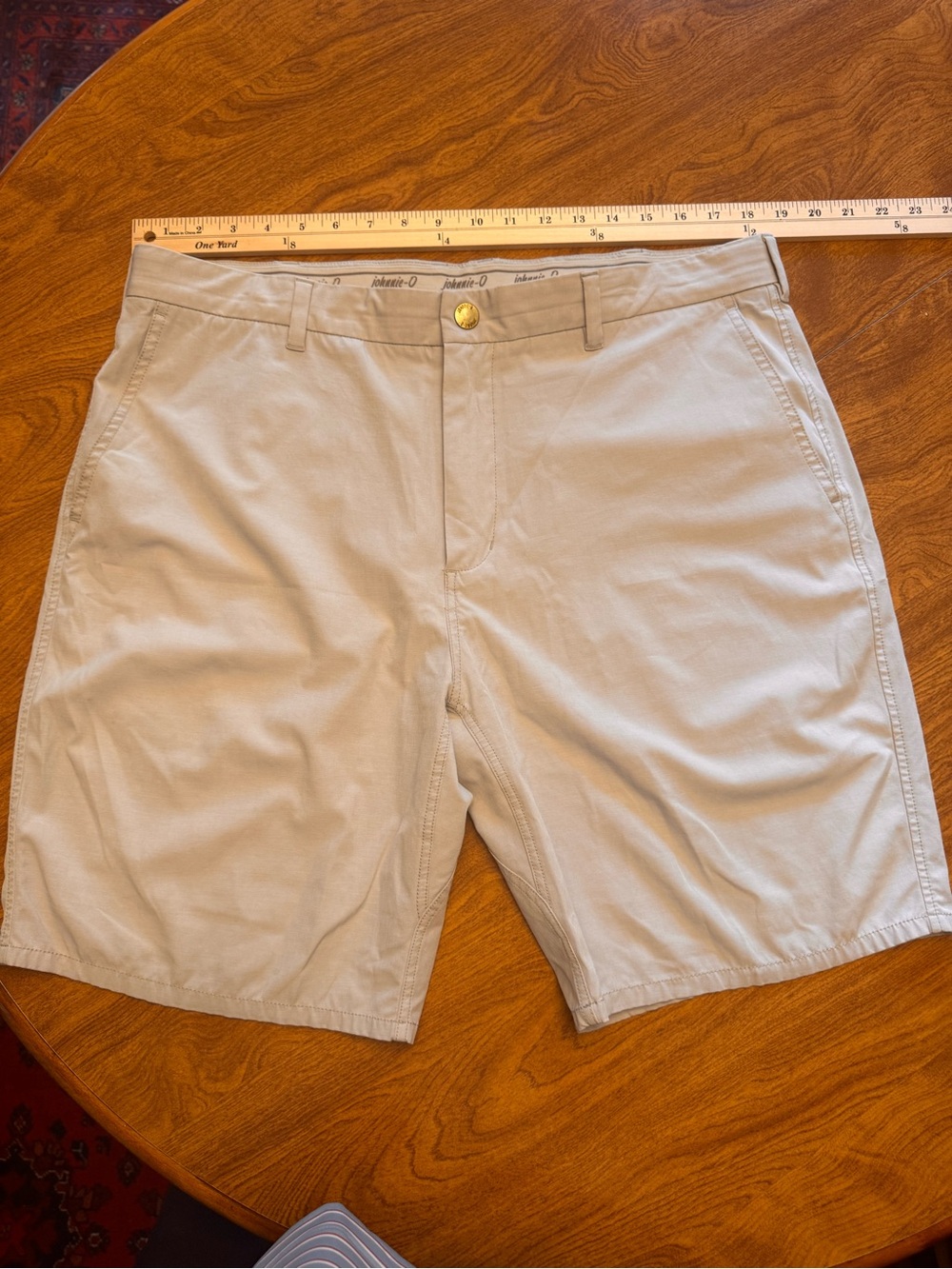 johnnie-O Light Khaki Flat Front Chino Shorts